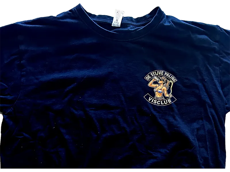 Zwart clubshirt van De Stijve Paling voorkant